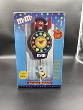 M&M's Animated Wall Clock Red & Yellow Characters Quartz Analog MC019261 picture