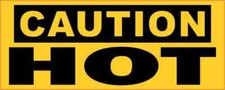 5in x 2in Caution Hot Sticker Car Truck Vehicle Bumper Decal picture