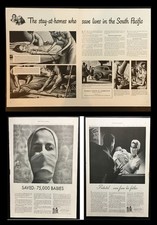 Vintage 1940s PARKE-DAVIS & MENNEN WWII Print Ad Lot • BABY Health • RED CROSS picture