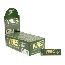 Vibes Organic Hemp Rolling Papers With Tips Slim Green - 1 1/4 - 24 pack 50 CT picture