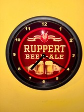 Ruppert Ale Pub Beer Man Cave Bar Advertising Clock Sign picture