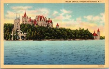 Vintage Linen Postcard BOLDT CASTLE Alexandria Bay N.Y. Color DivBack StdSz USA picture