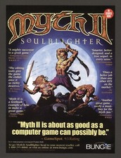 Myth II 2 Soulblighter PC Game 1998 Vintage Big Box Promo Ad Art Print Poster picture