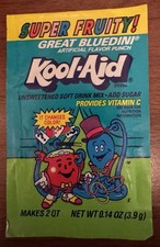Vintage 90s Kool-Aid Super Fruity Great Bluedini Flavor Packet NOS picture