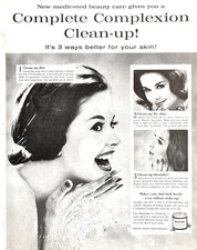 Covergirl Clean Makeup By Noxzema Facial Cream Bare Skin Wash Vtg Mag Print Ad picture