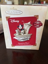2003 Hallmark Keepsake Ornament Disney Steamboat Willie Mickey Mouse Sound Motio picture