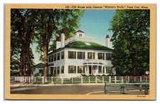 Cape Cod Massachusetts Old House With Widow's Walk Fence Tree Falmouth picture