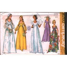 Vintage Simplicity 9260 70s Wedding Bridesmaid Dress Sewing Pattern Size 14 B 36 picture