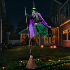 Halloween Decorations Outdoor-12 Ft Animated Hovering Witch Animatronics... picture
