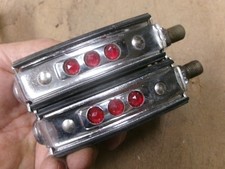 NOS 1950's VINTAGE WALD TRIPLE REFLECTOR BOW PEDALS PAIR ORIGINALS L@@K picture