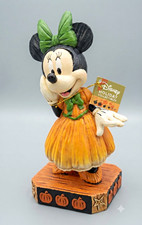 Disney Minnie Mouse Halloween Holiday Pumpkin Figurine Green Bow Orange Dress picture