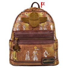 Loungefly Marvel Moon Knight Egyptian Hieroglyphics Autumn Brown Mini Backpack picture
