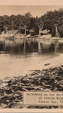 RPPC White Pebble Beach Little Sister Bay Wisconsin Real Photo PC c1925 picture