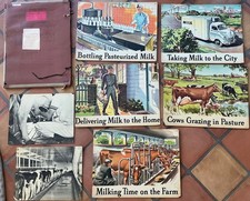 7 Vintage 1953 Milk Dairy Farm School Visual Aide Pictures Adohr Milk Farm picture