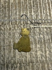 Gordon Fraser Vintage SOLID Brass Bear Keychain NEEDS POLISHING  picture