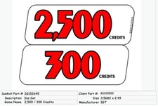 Top Award Insert 2,500/300 Credits 2 Tier 3.56 X 2.49 IG152645 picture