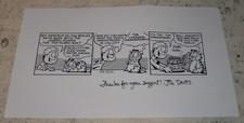 Jim Davis Authentic Autographed 1991 GARFIELD Art Comic Strip 10x18 with Letter picture