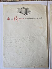1960's Riviera Hotel, Las Vegas. NV Letterhead Stationery 2 Sheets picture