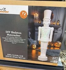 6 FT Celebrate  Lighted Halloween Skeleton Nutcracker DIY Paint Yourself picture