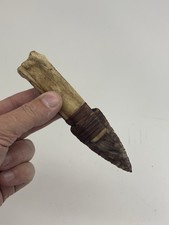 Agate Dagger Deer Bone Native American Knife Traditional Rendezvous Sinew picture