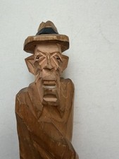 Vintage Sven Gunnarsson Gustaf V Tennis Player Wood Carving Swedish Folk Art picture