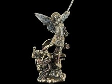 SCULPTURE Figurine of St. Michael Standing on a Demon Veronese (WU73529A4) picture