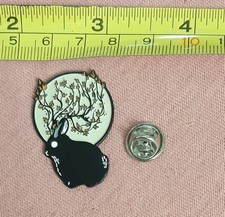 Guild of Calamity Rabbit Jackalope Enamel Lapel Pin Branch Antlers picture