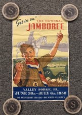 Boy Scout Of America Poster Get It On The National Jamboree 1950 Valley Forge PA picture