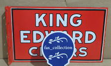 King Edward Cigars Porcelain Enamel Sign 18 x 10 Inches 2 Sided picture