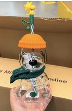 New Style-Starbucks x Peanuts Snoopy Glass Cup -US SELLER picture