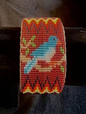 Beautiful Handmade Beaded Bluebird Bracelet Native American Navajo NWOT picture