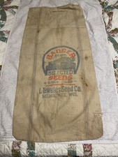 Badger Brand Seeds Bushel Cloth Seed Sack L Teweles  Milwaukee WI as is picture