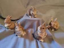 Chubby Bunny Rabbit Hare Figurine Resin Brown Decor Ganz Miniature Animal picture