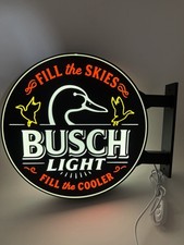 Busch Lite Ducks Unlimited 13”  Pub Style Dual Side Light Up LED Sign Bar Garage picture