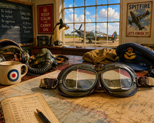 ROYAL AIR FORCE MK VIII FLYING GOGGLES- 1944 picture