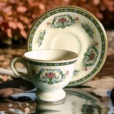 Beautiful Demitasse Cup & Saucer Bone China Westport, Connecticut 1970 EXCELLENT picture
