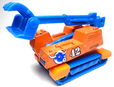 2002 MATCHBOX DEMOLITION MACHINE #42 STEER HEAD ORANGE & BLUE 2 3/4