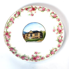 CLAREMONT Carnegie Library NH NEW HAMPSHIRE Antique Souvenir China TRINKET DISH picture