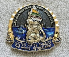 🔥MSG The Hague Netherlands Challenge Coin US Embassy Marine Security Guard picture