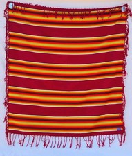 Vintage Pendleton Beaver State Wool Serape Blanket Red Sunset Stripe 63