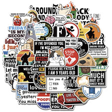 50 Pack Funny Sarcastic Adult Sticker Decal Set 2 Inch Avg Size Meme Stickers picture