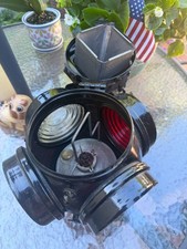 Antique Adlake Non-Sweating 4-Way Railroad Switch Lamp Red and White Lenses picture