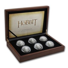 2012 - The Hobbit-LOTR : An Unexpected Journey 6x1oz Silver Coin Set Rare picture