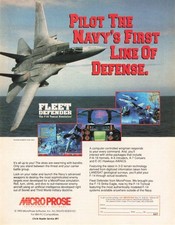 Fleet Defender Vintage PC Advertisement Magazine Color AD F-14 Tomcat Simulator picture