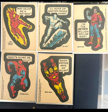 Topps 1975 Marvel Stickers 5-Card Sticker Lot Spider-Man Iron Man Iceman+ picture