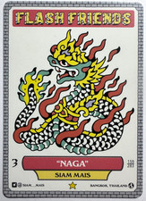 Flash Friends Series 3 Tattoo Trading Card SIAM MAIS NAGA #159 RARE BANGKOK picture