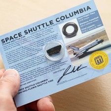 Mini Museum Space Shuttle COLUMBIA FLOWN Tire Piece  from OUR 1st NASA Shuttle picture