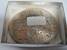 NFR 1991 GOLD & SILVER National Finals Rodeo Buckle in shrinkwrap & box picture