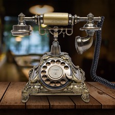 Retro Telephone Desk Phone European Style Old Fashioned Rotary Dial Phone picture