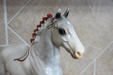 Peter Stone Holiday 1998 Draft Horse Drafter Work glossy white red green ribbon picture